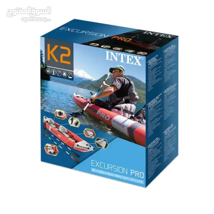 قارب سباحة ماركة INTEX  Intex Excursion Kick Power Professional Inflatable Boat 305x91x46 cm القياسا