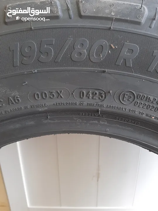 متوفر إطار واحد جديد نوع ميشلان مقاس 195/80R15C متوفر إطار واحد جديد نوع بريجستون مقاس 195R15C