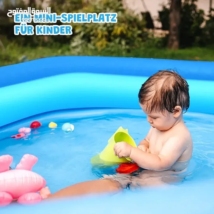 برك family funpool القابلة للنفخ بأحجام واشكال متعددة بتنفخها ب 5 دقايق خامات قوية وآمنة مع هدية