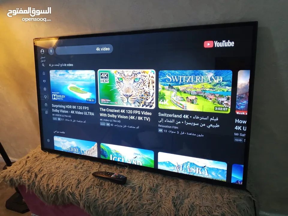 شاشة ناشونال سونيك حجم 50 انش فل سمارت  4k (( ضد الكسرررر )) اندرويد اخر اصدار 14 وريموت أوامر صوتية