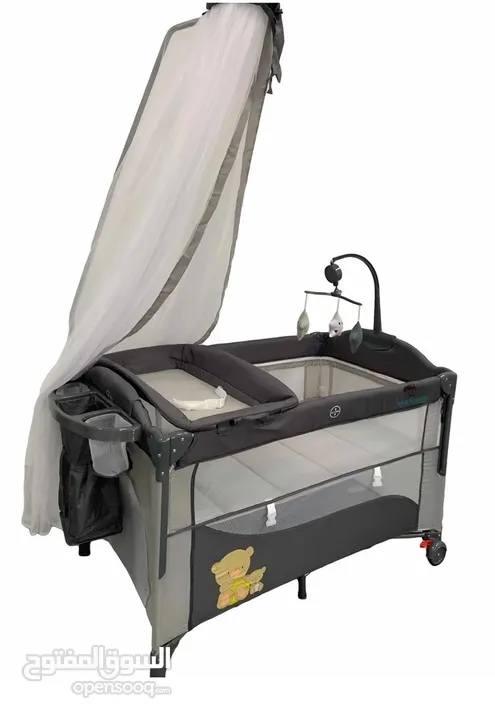 5 In 1 Travel Cot Foldable Baby Bedside Sleeper With Diaper Changer Mattress