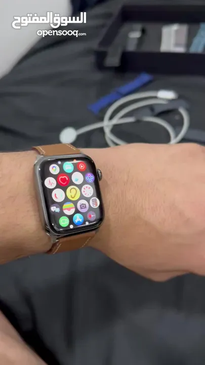 ‏Apple Watch Series 7 – ستانلس ستيل 45mm – GPS + Cellular – Graphite