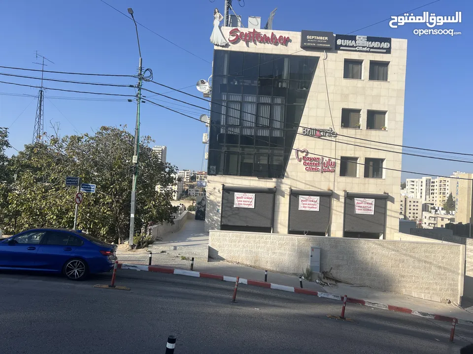 مكتب للايجار  مساحة 100 متر  مدخل خاص  بجانب بنك فلسطين الفرع الرئيسي عين مصباح  تشطيب سوبر ديلوكس