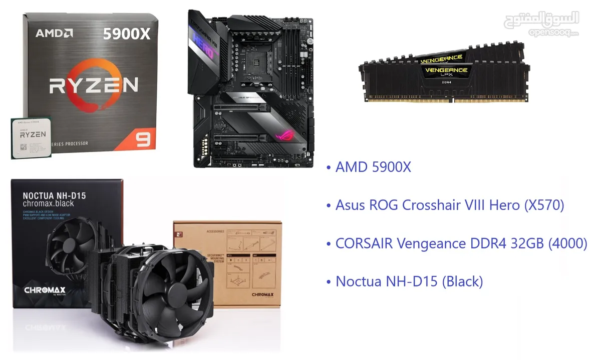 AMD 5900X + Asus ROG Crosshair VIII Hero + CORSAIR Vengeance 32GB (4000) + Noctua NH-D15