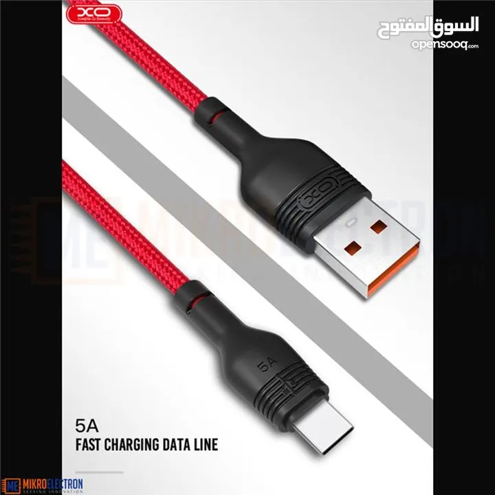 وصله usb كابل شحن سريع بقدره 5.0 امبير وصلة سريعه طول متر مقاومه للقطع او الاهتراء طبقه خارجيه كتان