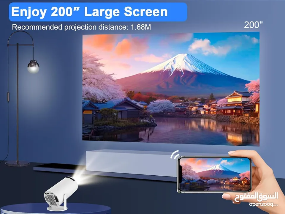 Universal HY300 Ultra HD High Dynamic Range 180 Degree Flip Portable Projector بروجكتور محمول