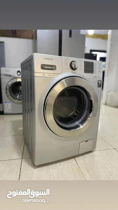 غسالة  نوع SAMSUNG  المواصفات:  الحجم 12 كيلو ، 14 برامج متعددة للغسيل سرعة التنشيف 1400 دورة ، فل ا