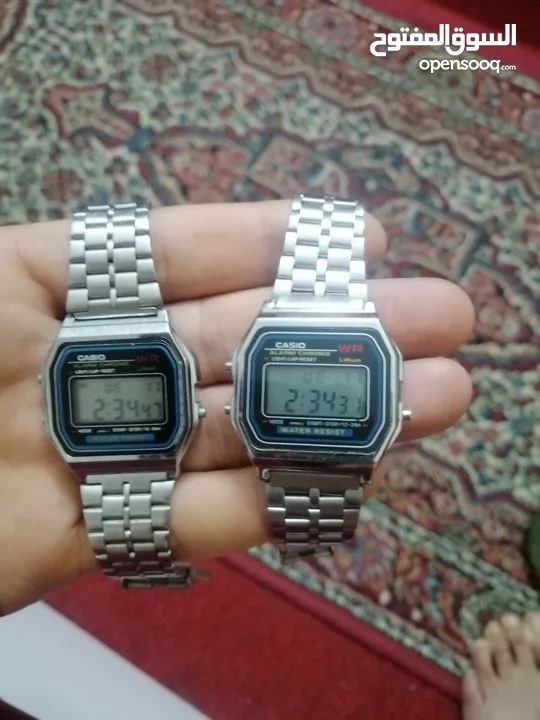 للبيع: ساعتان أصليتان من كاسيو Casio Vintage Digital Watch  الموديل: Casio A158W الحالة: مستعمل بحال