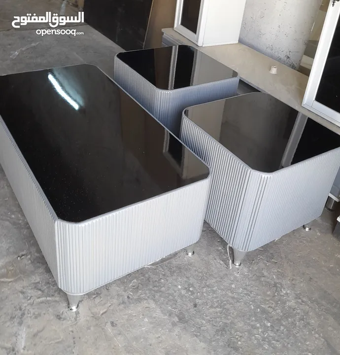 طاولات وسط خشب ودهان الون اختياري حسب الطلب تفصيل جميع المقاسات ديكور شاشه جميع المقاسات