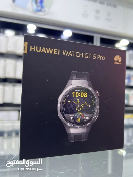 Huawei WATCH GT 5 PRO (46mm) ساعة هواوي الاصلي جيتي 5 برو قياس 46 مم  لون اسود انيق و مميز للغاية