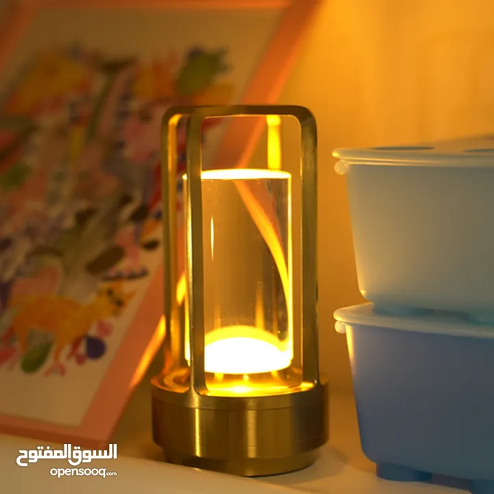 تيبل لامب ستيل قابل للشحن تحكم بأضاءة من حيث الشدة والخفتان