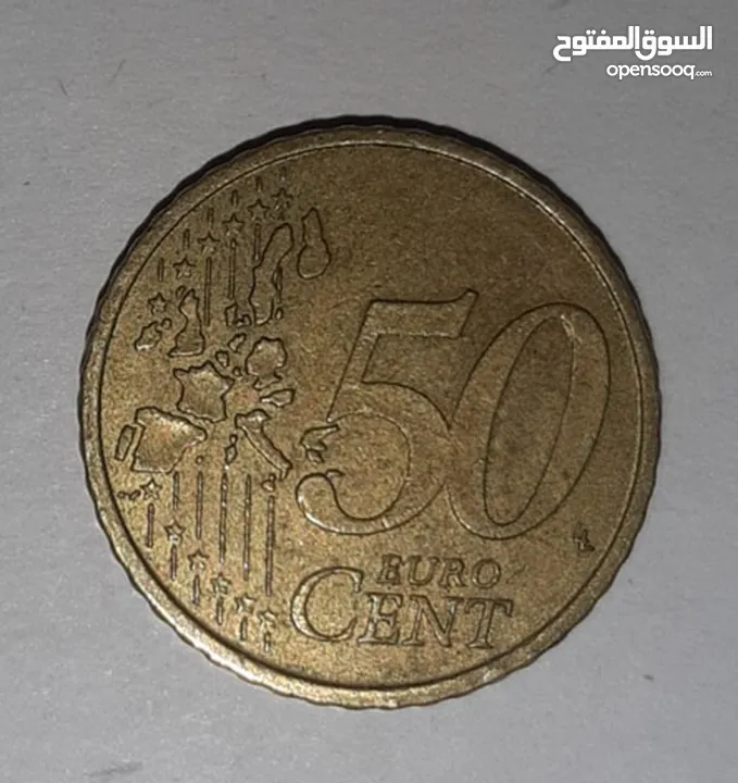 50 يورو سنت البرتغالى حاله نادره 2002