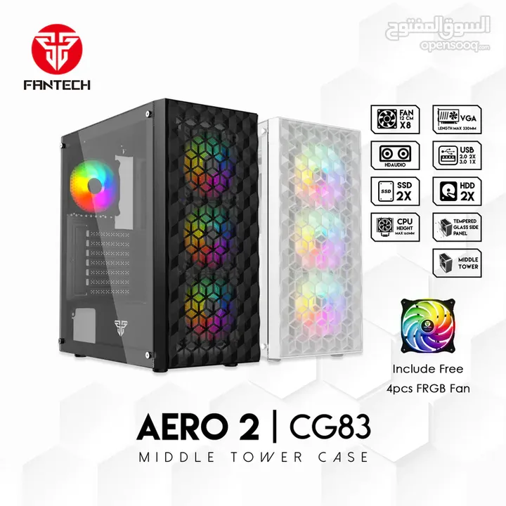 كيس فانتيك للكمبيوتر جديد مع اضائة اشي خرافي Fantech Aero 2 CG83 Middle Tower Case