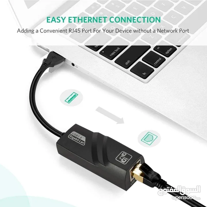 USB 3.0 To 10/100/1000 Gigabit RJ45 Ethernet LAN Network Adapter 1000Mbps تحويلة