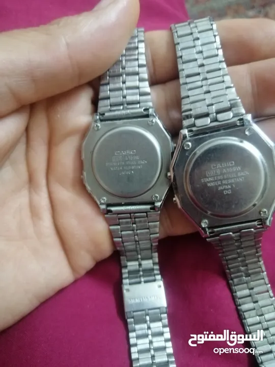 للبيع: ساعتان أصليتان من كاسيو Casio Vintage Digital Watch  الموديل: Casio A158W الحالة: مستعمل بحال