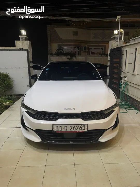 ‏Kia K5 Gt-line كي فايف جيتي لاين 2023  للبيع اللون ابيض  المحرك 1.6 تيربو