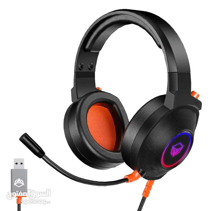 Meetion HP012 RGB 7.1 Virtual Surround Sound Gaming Headset USB سماعات جينمغ العاب