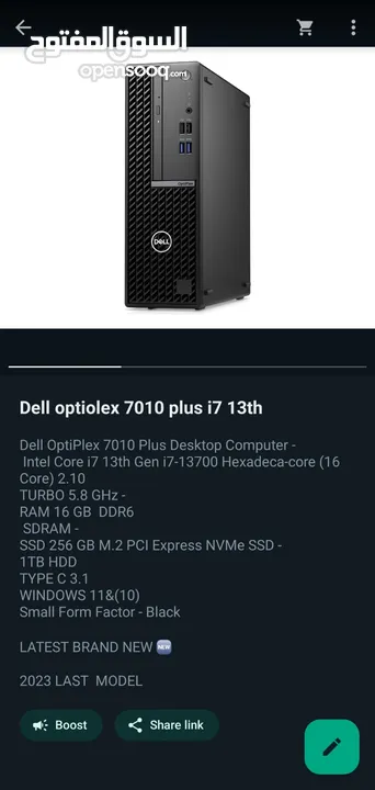 Dell optiplex 7010plus i7-13th 2023 models 16gb ram 256ssd+1tb