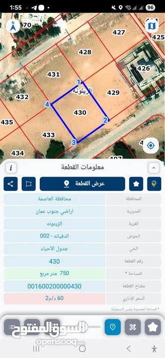 ارض في الزيتونة للبيع
