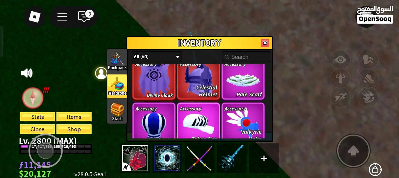 للبيع حساب بلوكس فروت قوي تقريبا كل شي في اللعبه blox fruit account strong for sell