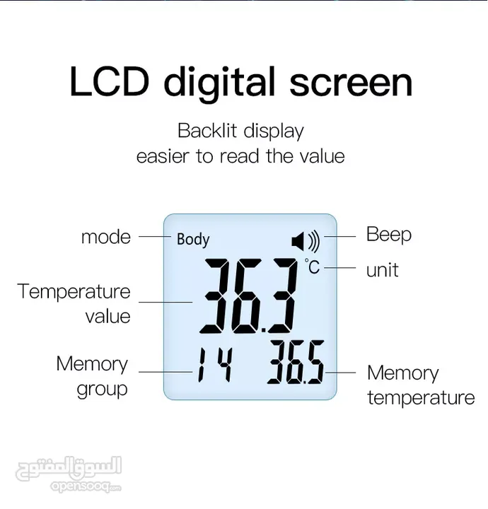 ميزان حراره رقمي ديجيتال عن بعد شاشه LCD مقياس حرارة الرقمي لشاشة LCD