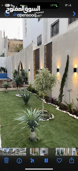 طابق ارضي 250 م +160 حديقه و ترس عبدون بقرب سفاره اوكرانيا و تاج مول تشطيبات فندقي فخمه حديثه