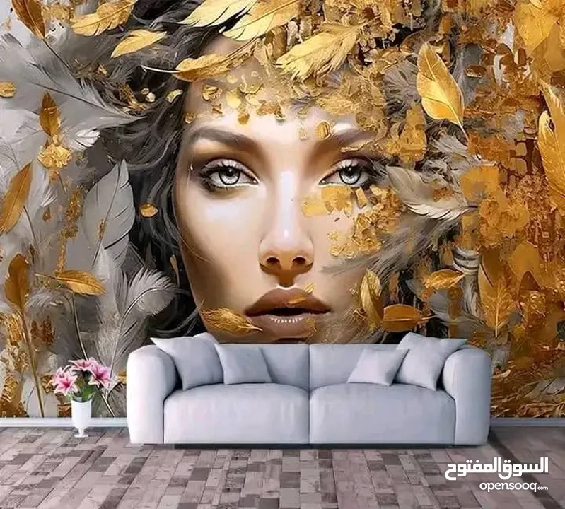 ورق حائط ثلاثي الأبعاد نسيج الماني بأشكال عصريه مميزة مع وجود تصاميم تناسب جميع المواقع  متوفر شحن