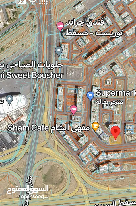 سكني تجاري بوشر الثالثة مقابل عمان مول - منطقة مسجد محمد الامين