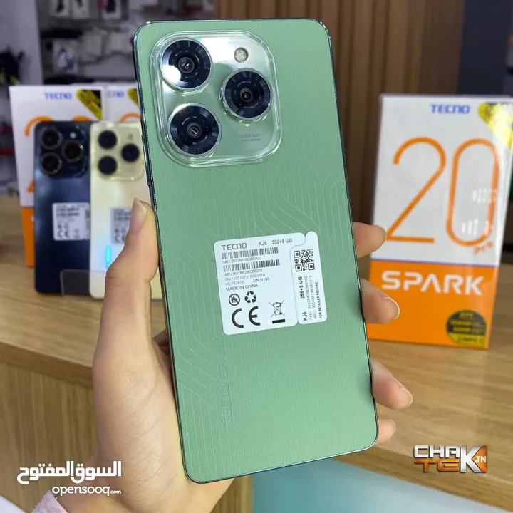 مشغل ايام Spark 20 pro رام 16 و 24 جيجا 256 مكفول بالشركة أغراضة والكرتونه الأصلية متوفر توصيل