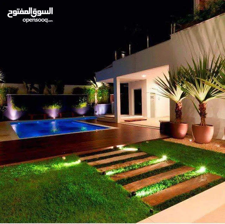 تنسيق الحدائق  نجيل بناء شلال نافورة باربكيو