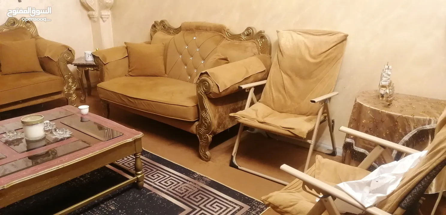 طقم كنب حفر مصري دمياطي خشب زان