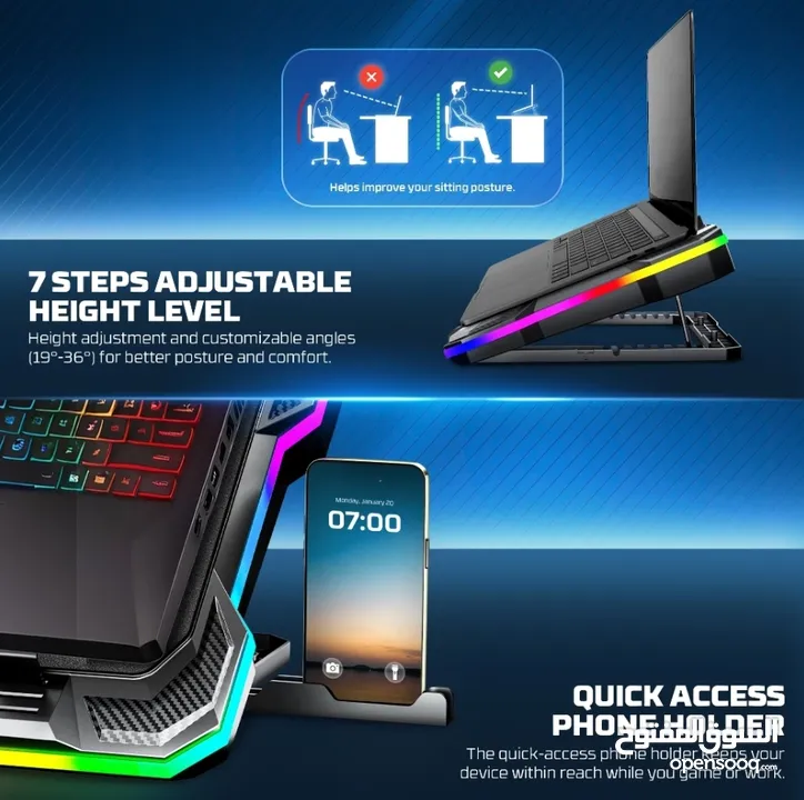 ستاند تبريد لابتوب FANTECH NC22 جديد من BLUE BELT