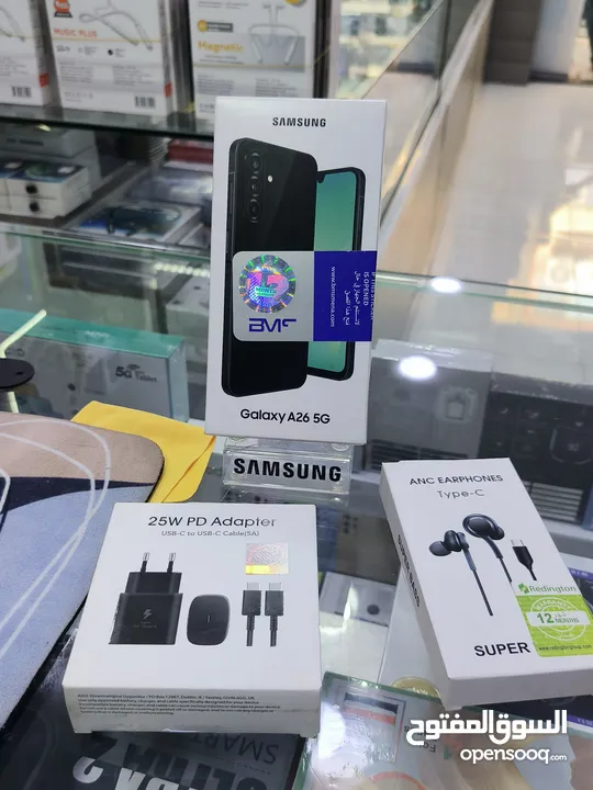 مشغل يوم واحد SAMSUNG A26 5G مستعمل جيجا 256 رام 16 معه بكج هدية متوفر توصيل