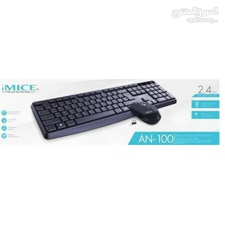 كيبورد و ماوس لاسلكي iMice An-100 USB Wireless Game Keyboard And Mouse Set Notebo