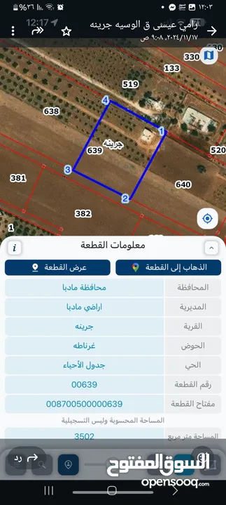 للبيع 3 دونم ونصف في جرينه حوض غرناطه قطعه مميزه وسعر مغري  25 الف الدونم