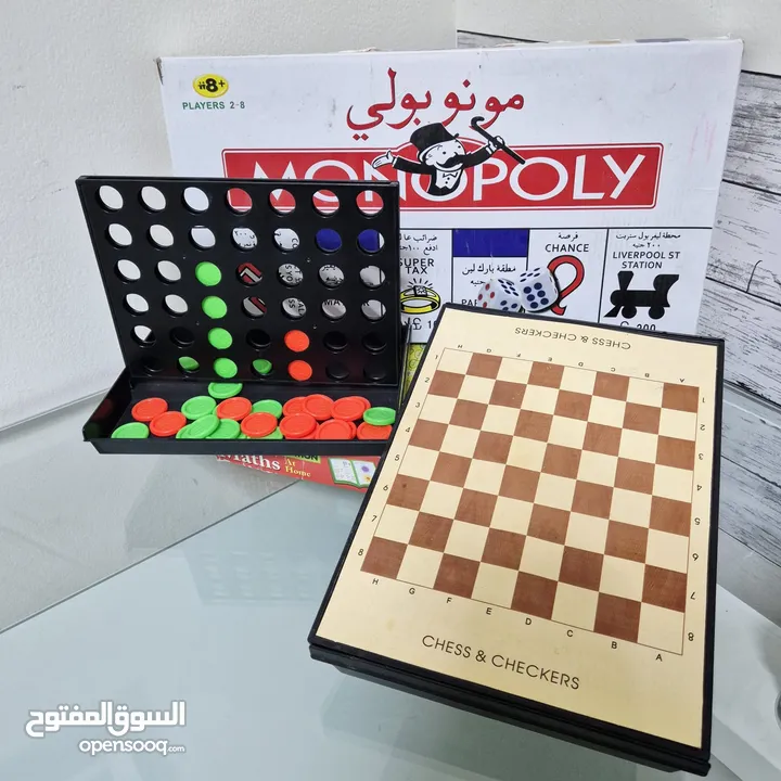 Board Games x 4 Chess Monopoly Checkers