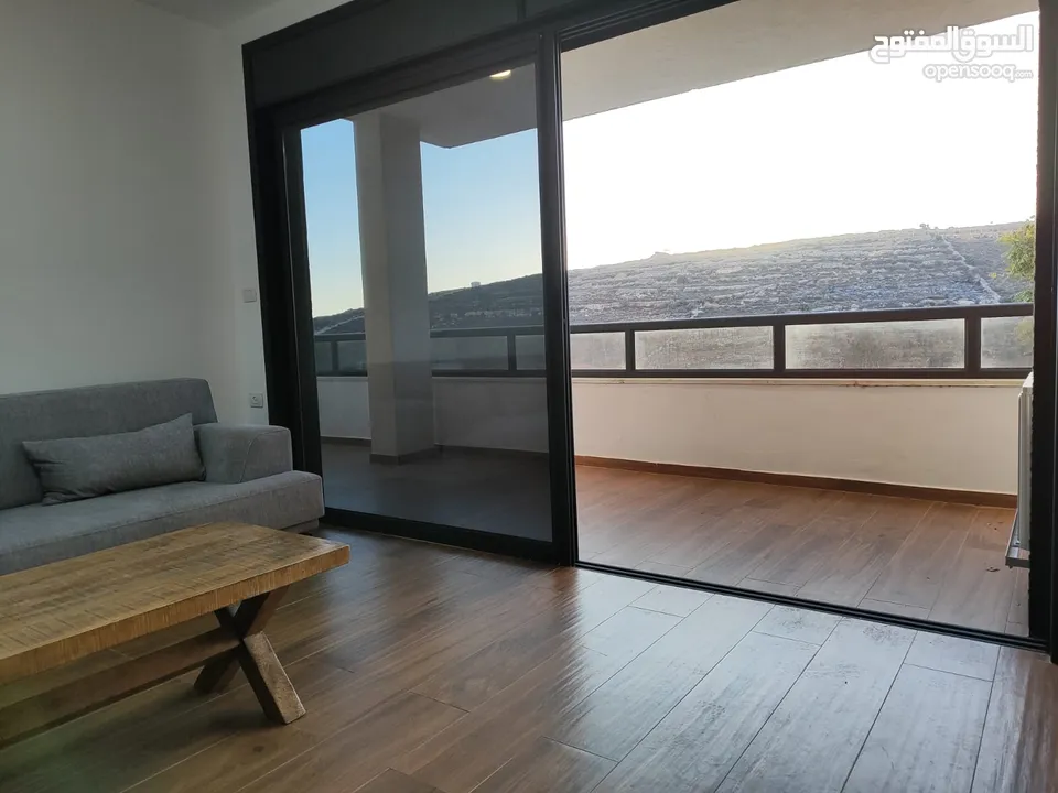 شقة جديدة مفروشة مع حديقة للإيجار – عين منجد  شارع إسكان المهندسين