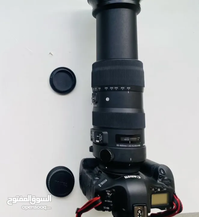 كانون كاميرا D1 mark iv كاملة الملحقات و عدستين   Sigma 60-600mm sport & EF 16-35mm IS II