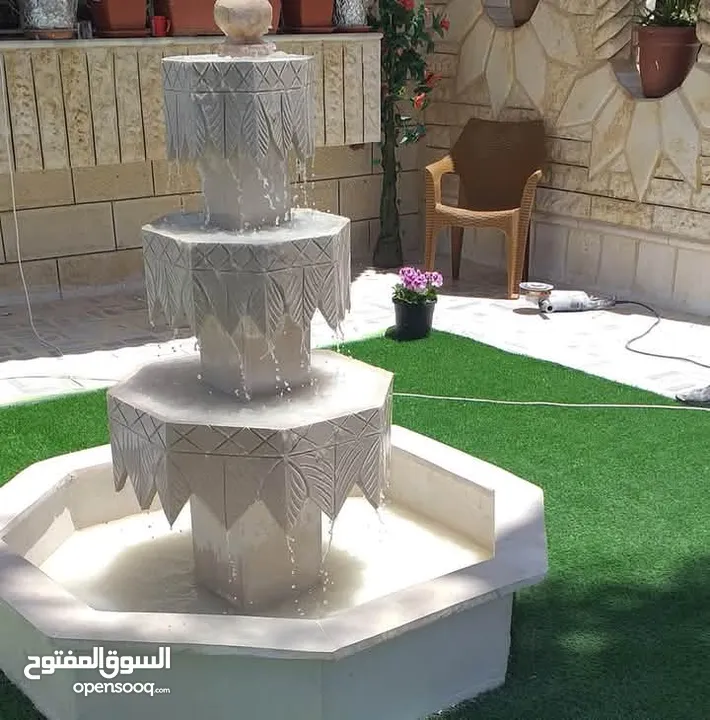 عرض على نوافير وشلالات وبابكيو حواض زريعه جميع انواع الحجر البناء والديكورات