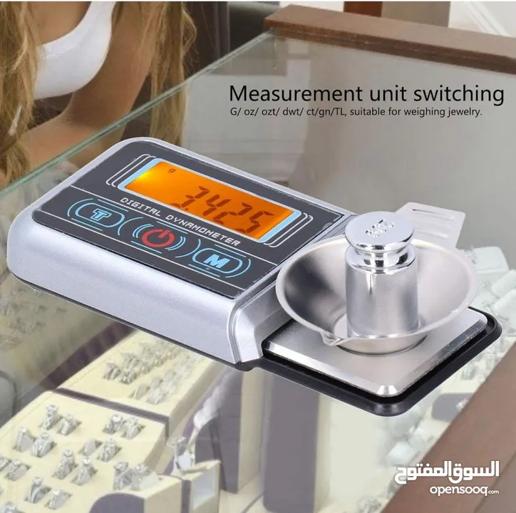 ميزان مجوهرات عالي الدقة 0.005 غرام / 100 غرام مع إضاءة خلفية LCD ستانلس الأكثر طلباً