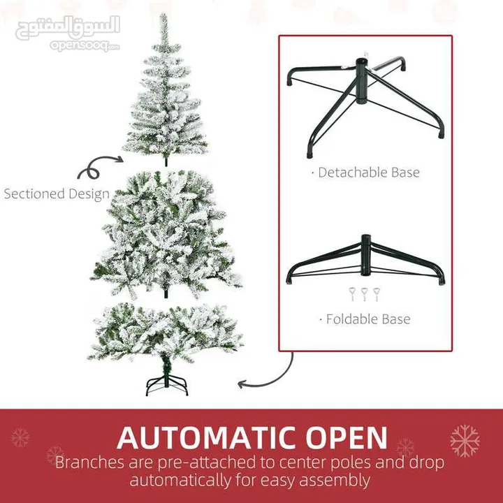 شجرة كريسماس 180 سم ابيض ثلجي كثيف مستورد 180cm snowy christmas artificial tree