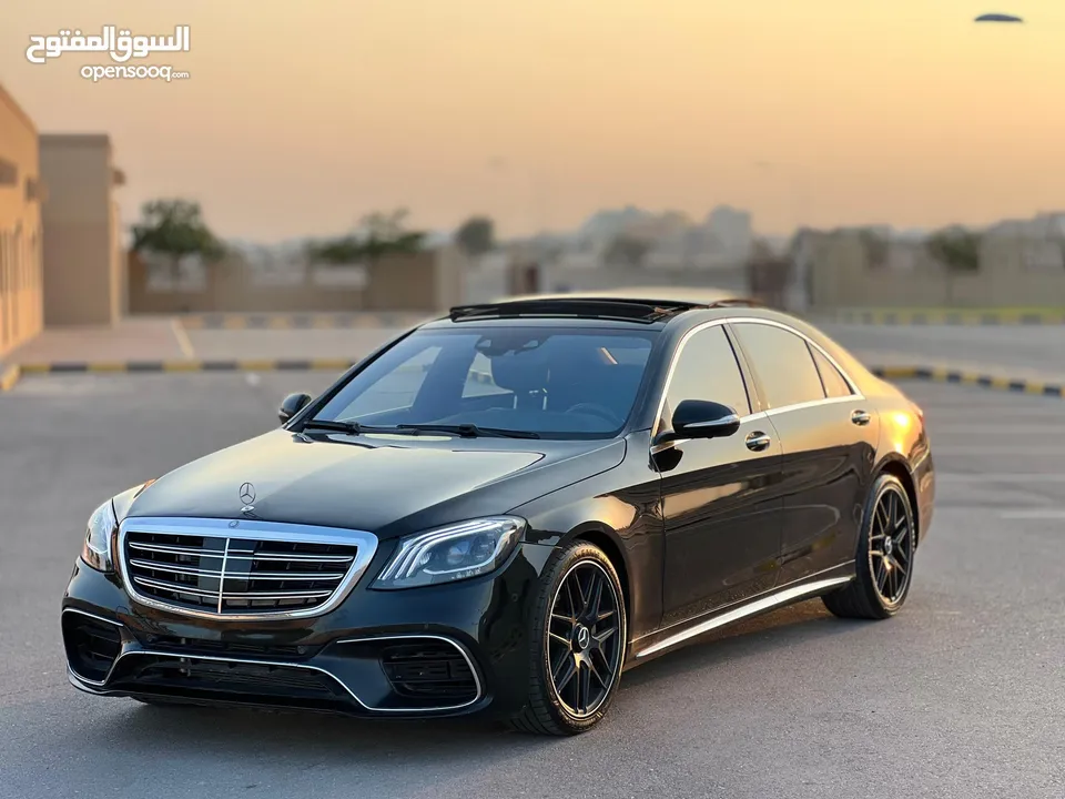 مرسيدس S550 اسود ملكي 4 فصوص كت 63 للبيع