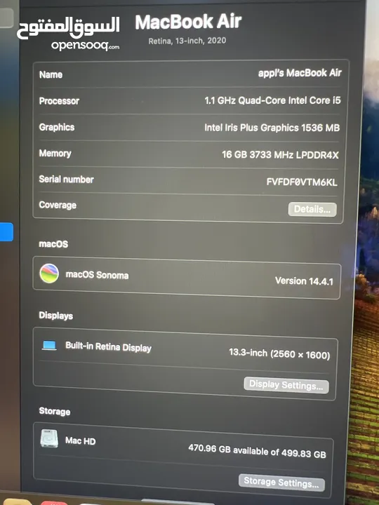MacBook Air Retina 13.3-inch (2020) - Core i5 - 16GB - SSD 512GB