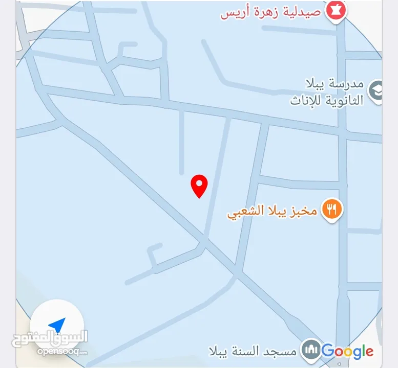 قطعة ارض مساحة 500م للبيع