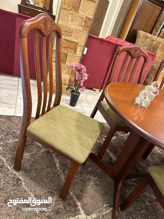طاولة سفره 6 كراسي خشب تك