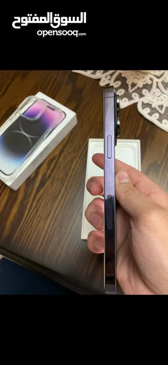 آيفون 14 pro max 128gb لم يتم تغيير اي قطعة بالجهاز معا كامل اغراضو الكرتونة ووصلة الشاحن