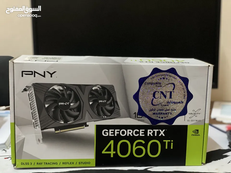 بيسي للبيع بكرت 4060ti 16gb ومعالج ryzen 5 4500 للالعاب والمونتاج الثقيل قابل للبدل بماك