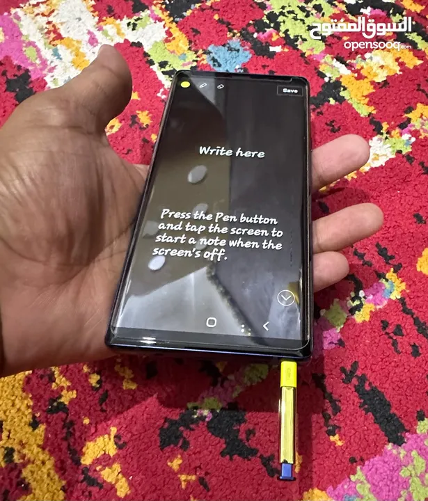 سامسونج نوت 9 بحاله ممتازه  128 جيجا خطين اللون ازرق Samsung note 9