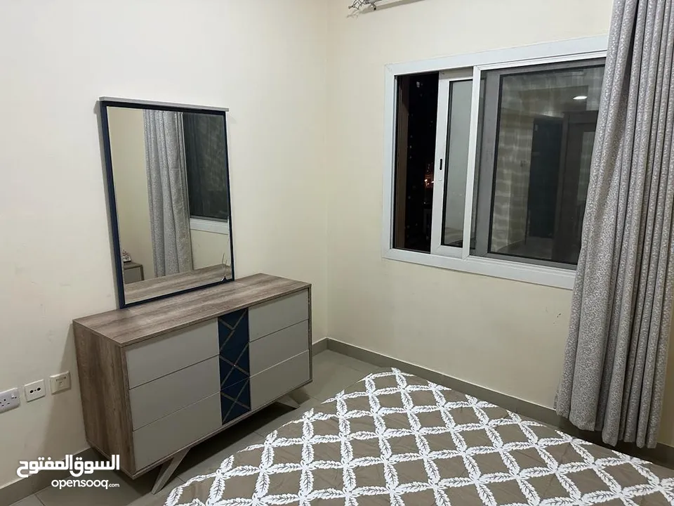 (md sabir )Two rooms and a hall, two bathrooms, a balcony overlooking the sea, furnished, in Sharjah
