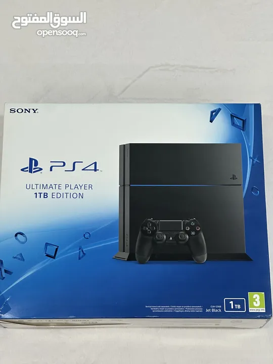 بلايستيشن 4 "1تيرا" مع كرتونتها مع اربع العاب PS4”1T”and four games